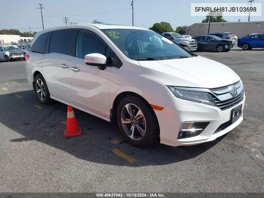 2018 Honda Odyssey Touring VIN: 5FNRL6H81JB103698 Lot: 40637042