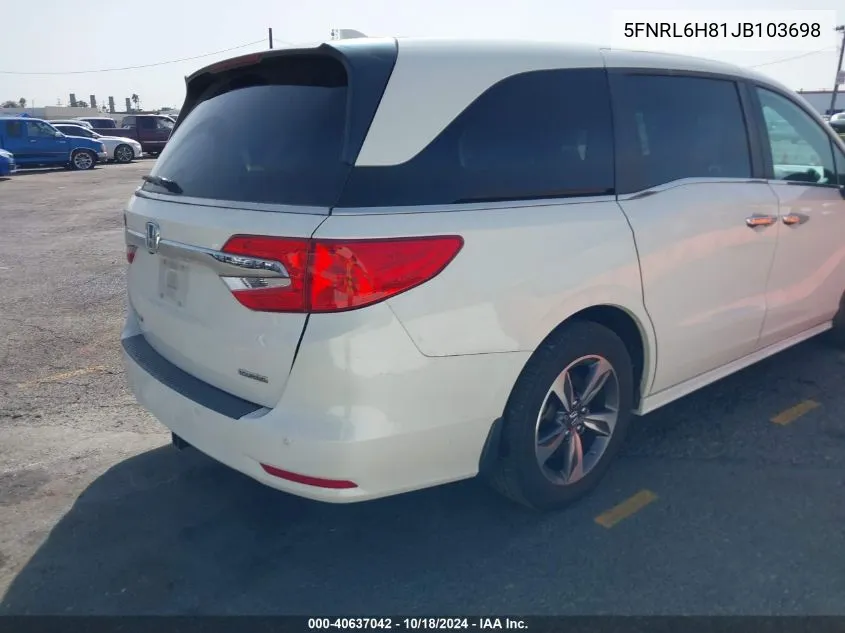 2018 Honda Odyssey Touring VIN: 5FNRL6H81JB103698 Lot: 40637042