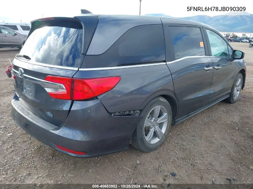 2018 Honda Odyssey Ex-L VIN: 5FNRL6H78JB090309 Lot: 40683952