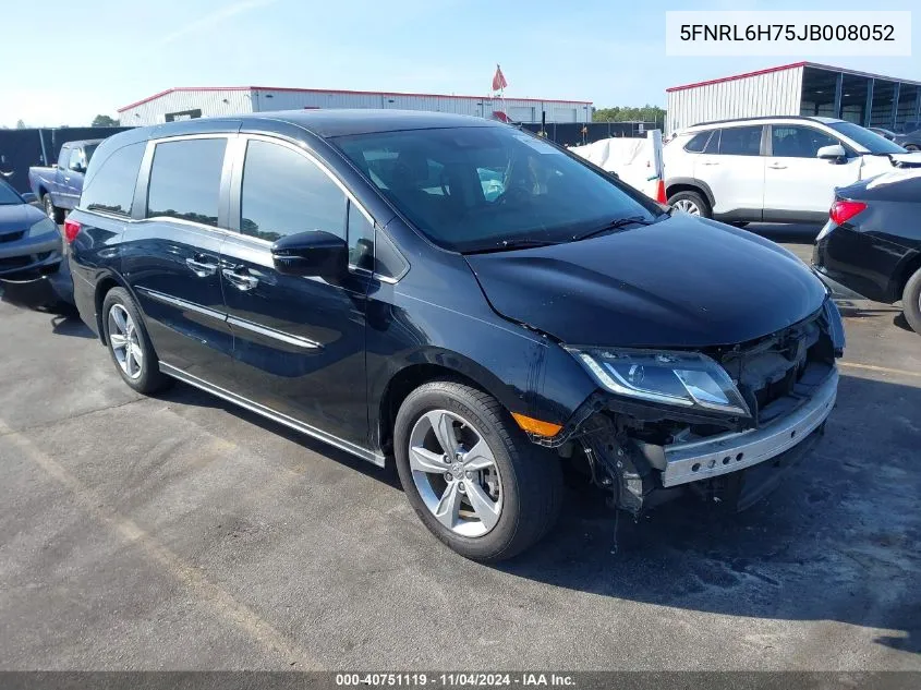 2018 Honda Odyssey Ex-L VIN: 5FNRL6H75JB008052 Lot: 40751119