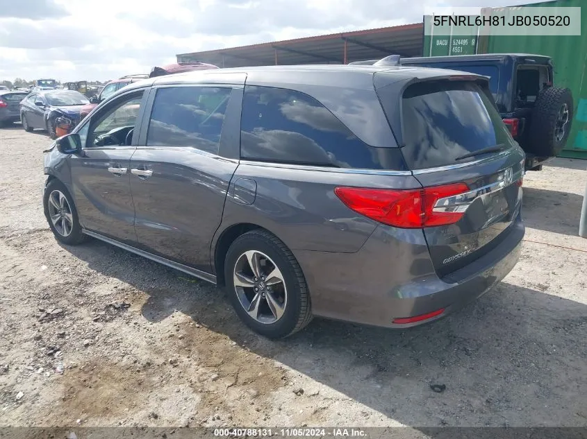 2018 Honda Odyssey Touring VIN: 5FNRL6H81JB050520 Lot: 40788131