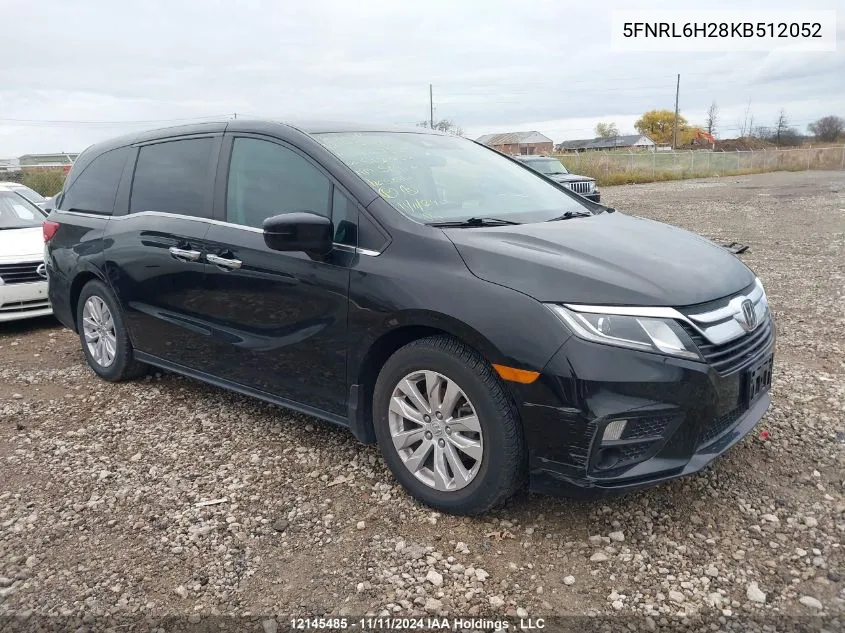 2019 Honda Odyssey VIN: 5FNRL6H28KB512052 Lot: 12145485