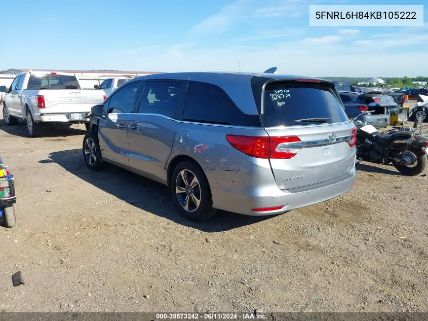 2019 Honda Odyssey Touring VIN: 5FNRL6H84KB105222 Lot: 39573242