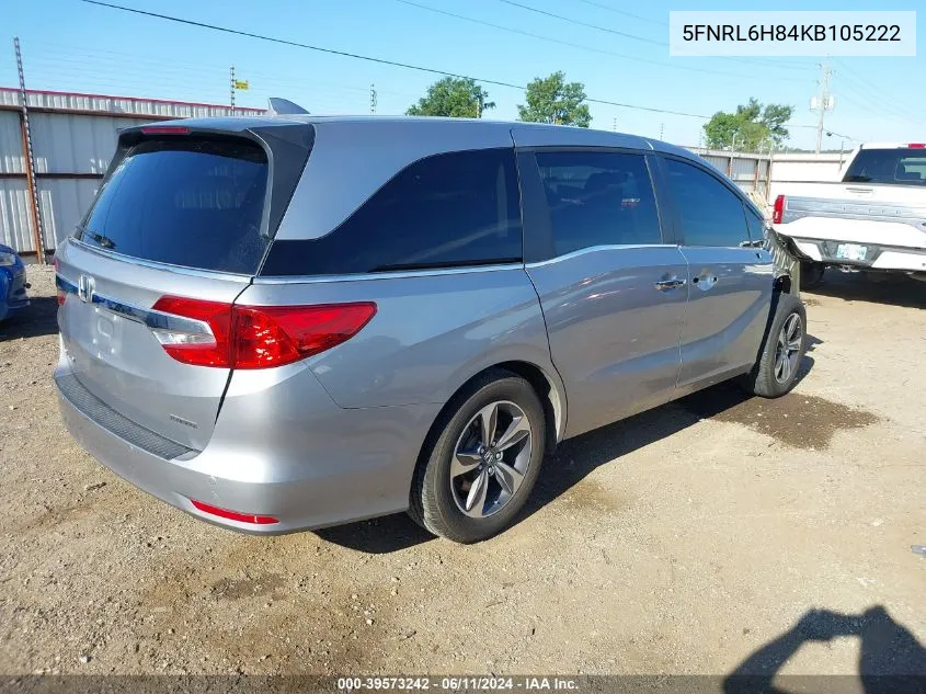 2019 Honda Odyssey Touring VIN: 5FNRL6H84KB105222 Lot: 39573242