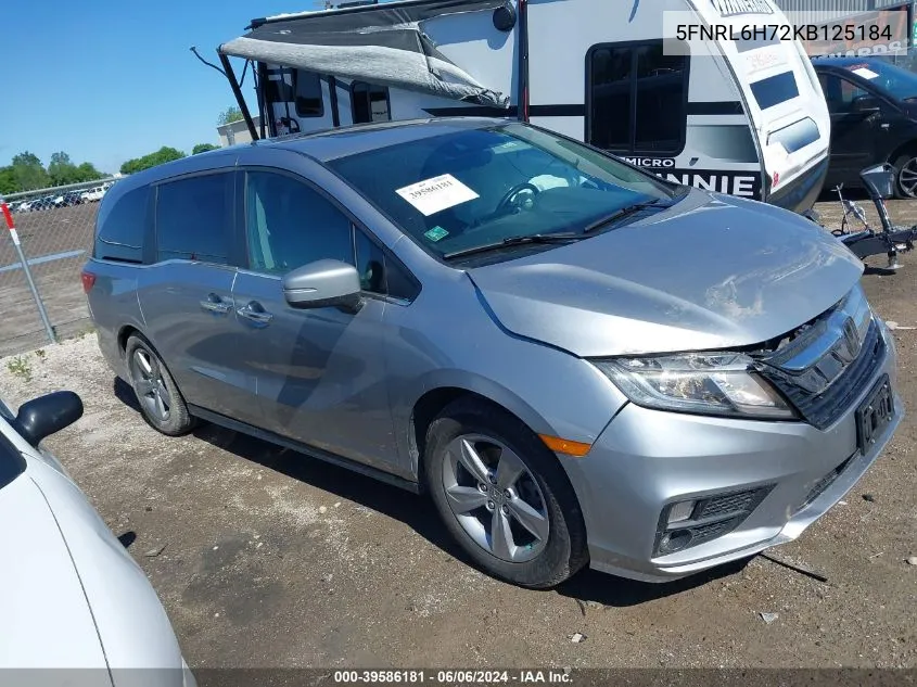 2019 Honda Odyssey Ex-L VIN: 5FNRL6H72KB125184 Lot: 39586181