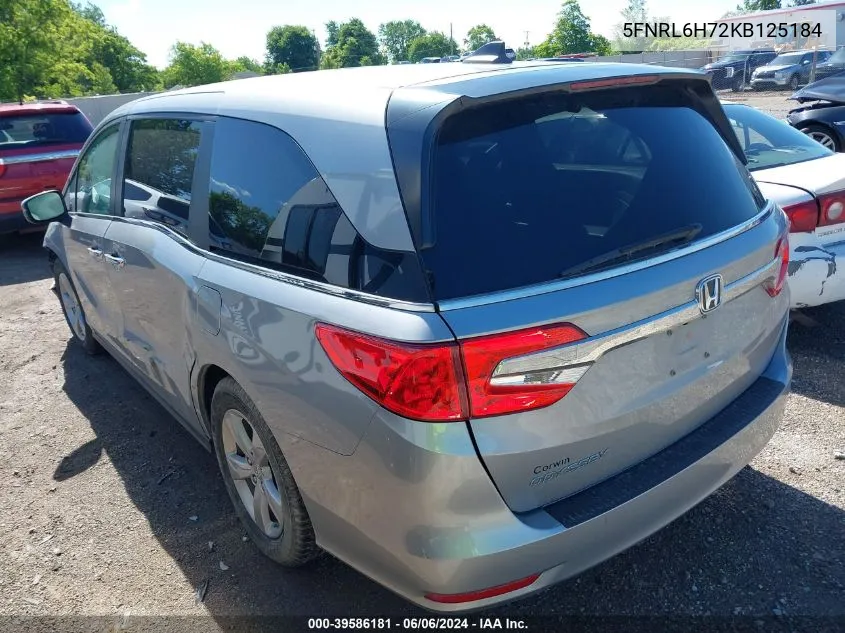 5FNRL6H72KB125184 2019 Honda Odyssey Ex-L