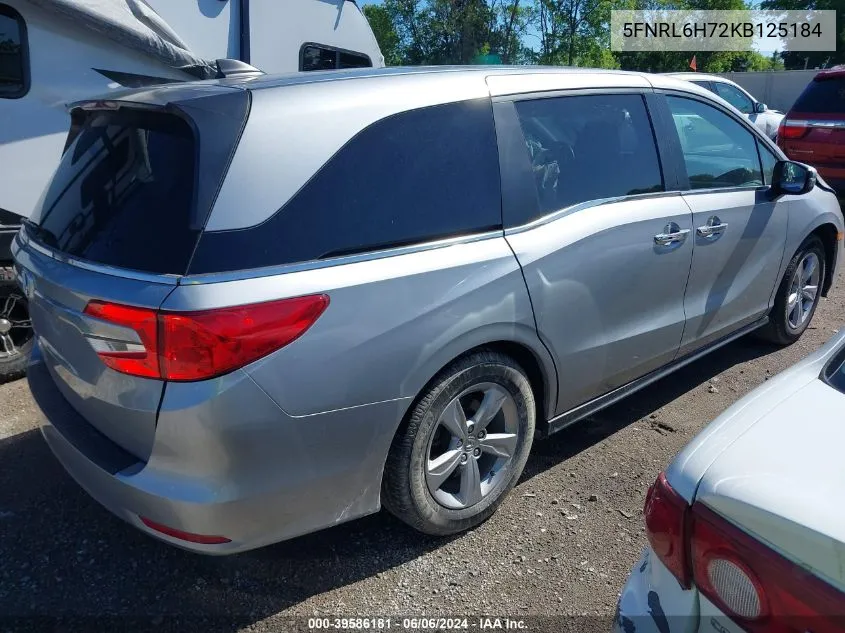 2019 Honda Odyssey Ex-L VIN: 5FNRL6H72KB125184 Lot: 39586181