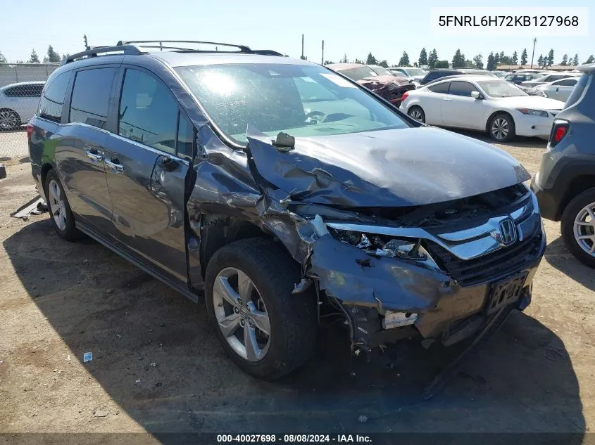 5FNRL6H72KB127968 2019 Honda Odyssey Ex-L