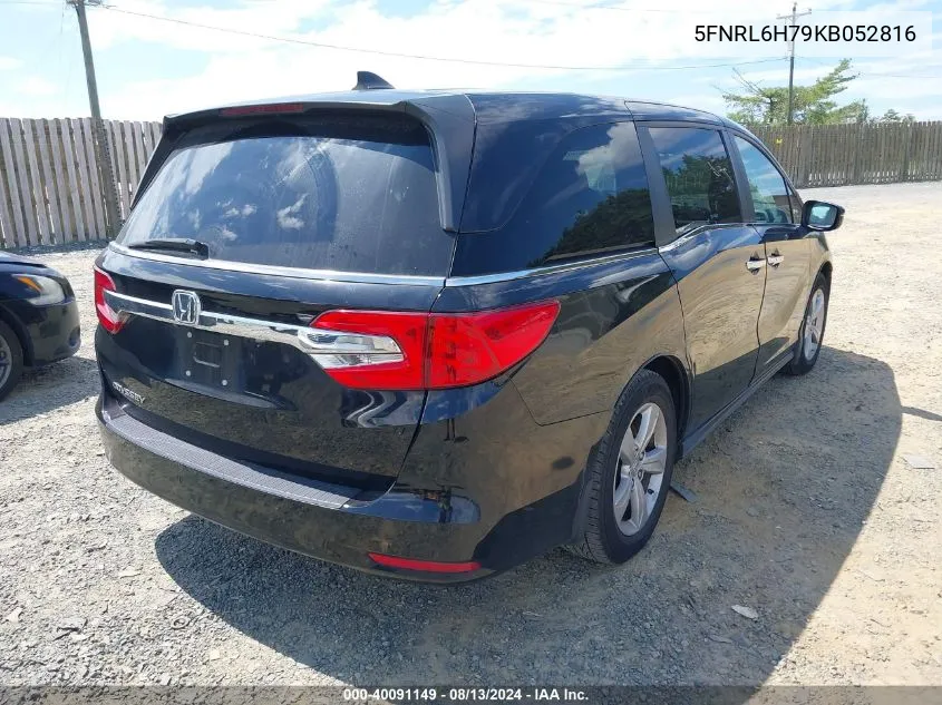 2019 Honda Odyssey Ex-L VIN: 5FNRL6H79KB052816 Lot: 40091149