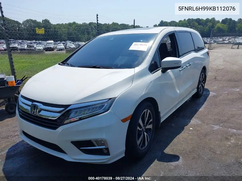 2019 Honda Odyssey Elite VIN: 5FNRL6H99KB112076 Lot: 40178039