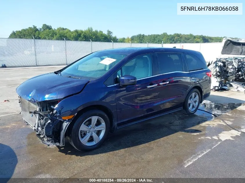 2019 Honda Odyssey Ex-L VIN: 5FNRL6H78KB066058 Lot: 40188254