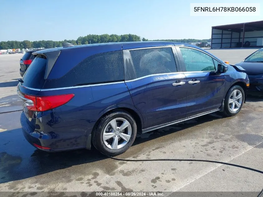 2019 Honda Odyssey Ex-L VIN: 5FNRL6H78KB066058 Lot: 40188254