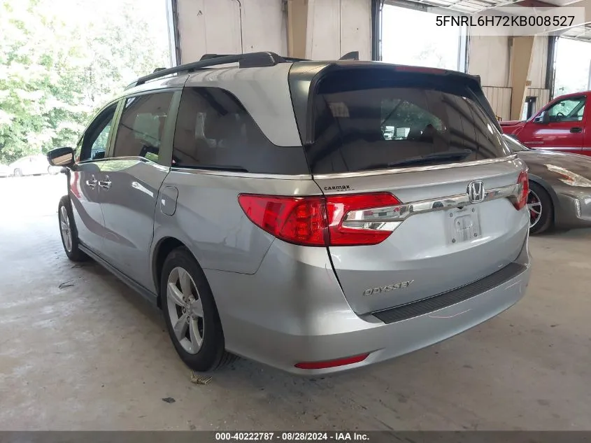 2019 Honda Odyssey Ex-L VIN: 5FNRL6H72KB008527 Lot: 40222787