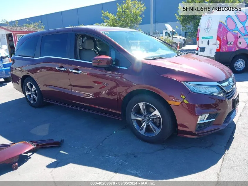 2019 Honda Odyssey Touring VIN: 5FNRL6H87KB030855 Lot: 40269878