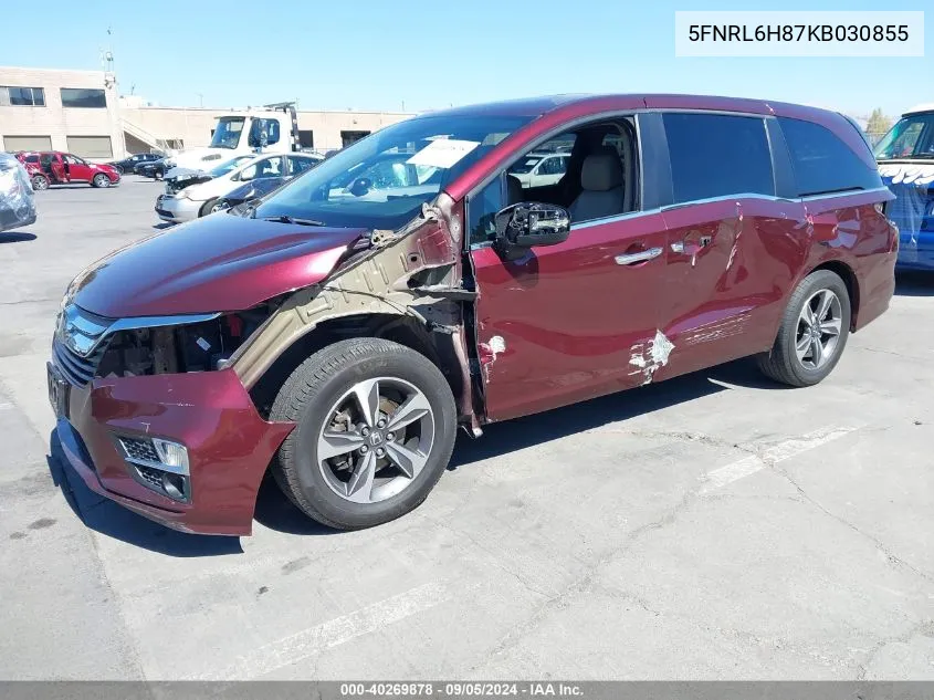 2019 Honda Odyssey Touring VIN: 5FNRL6H87KB030855 Lot: 40269878