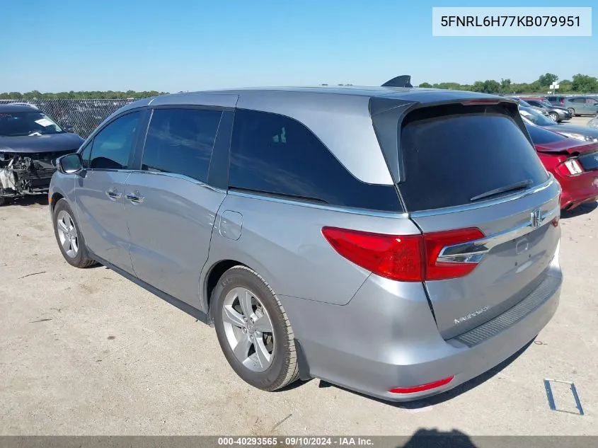 2019 Honda Odyssey Ex-L VIN: 5FNRL6H77KB079951 Lot: 40293565