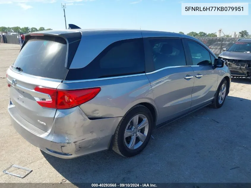 2019 Honda Odyssey Ex-L VIN: 5FNRL6H77KB079951 Lot: 40293565