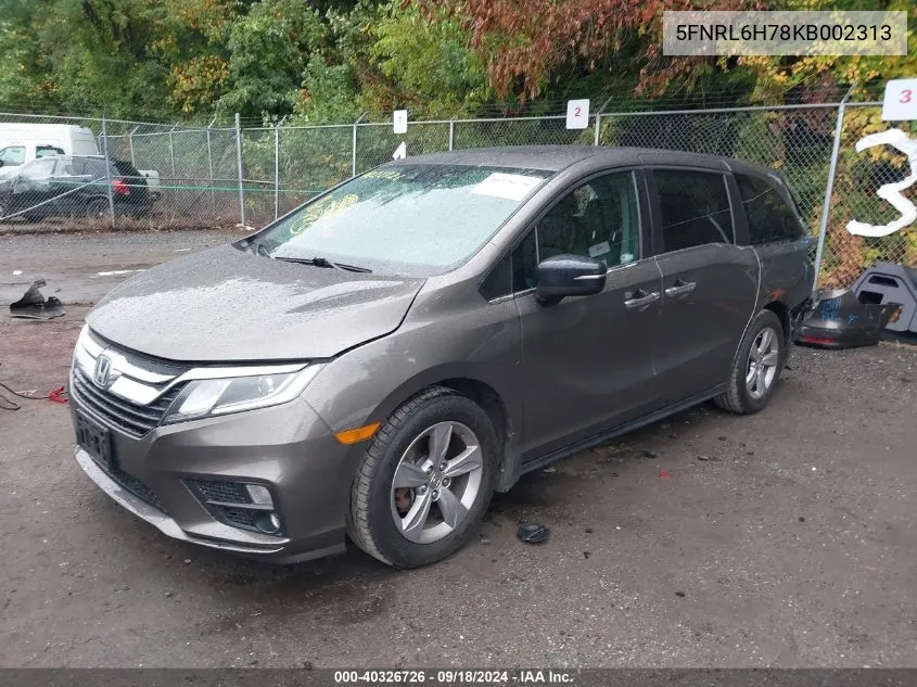 2019 Honda Odyssey Ex-L VIN: 5FNRL6H78KB002313 Lot: 40326726