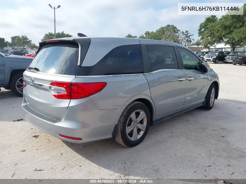 2019 Honda Odyssey Exl VIN: 5FNRL6H76KB114446 Lot: 40483851