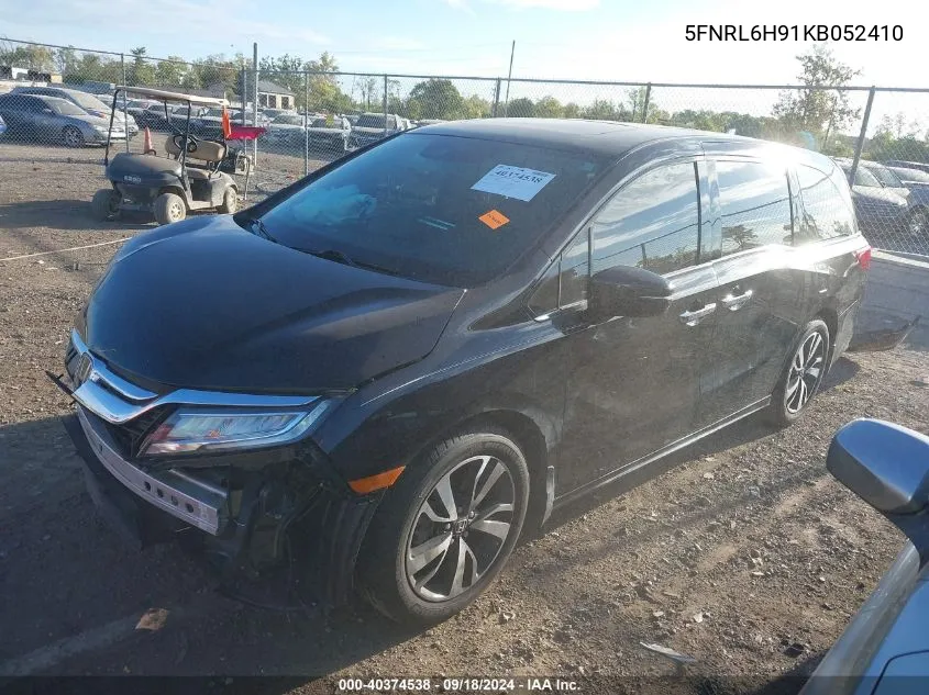 2019 Honda Odyssey Elite VIN: 5FNRL6H91KB052410 Lot: 40374538