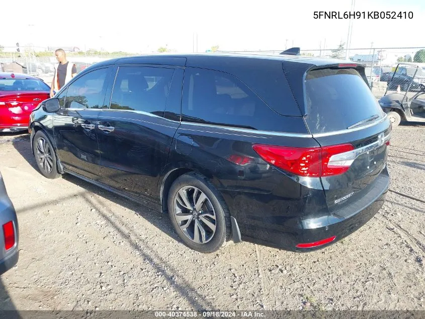 2019 Honda Odyssey Elite VIN: 5FNRL6H91KB052410 Lot: 40374538