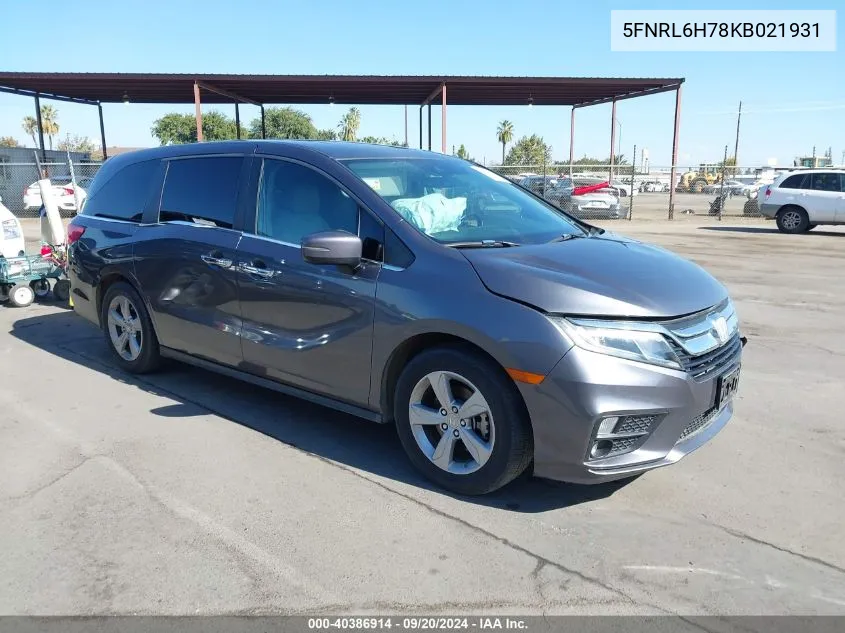 5FNRL6H78KB021931 2019 Honda Odyssey Exl