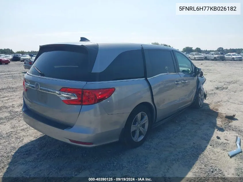 5FNRL6H77KB026182 2019 Honda Odyssey Ex-L