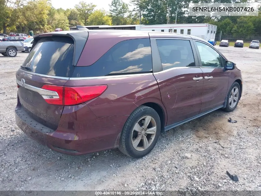 2019 Honda Odyssey Ex VIN: 5FNRL6H54KB007426 Lot: 40410186