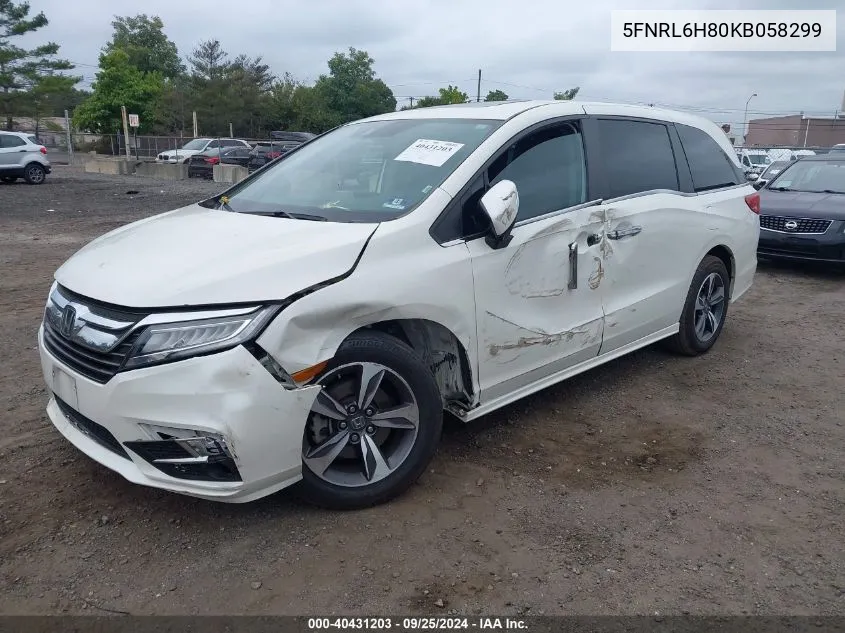 2019 Honda Odyssey Touring VIN: 5FNRL6H80KB058299 Lot: 40431203