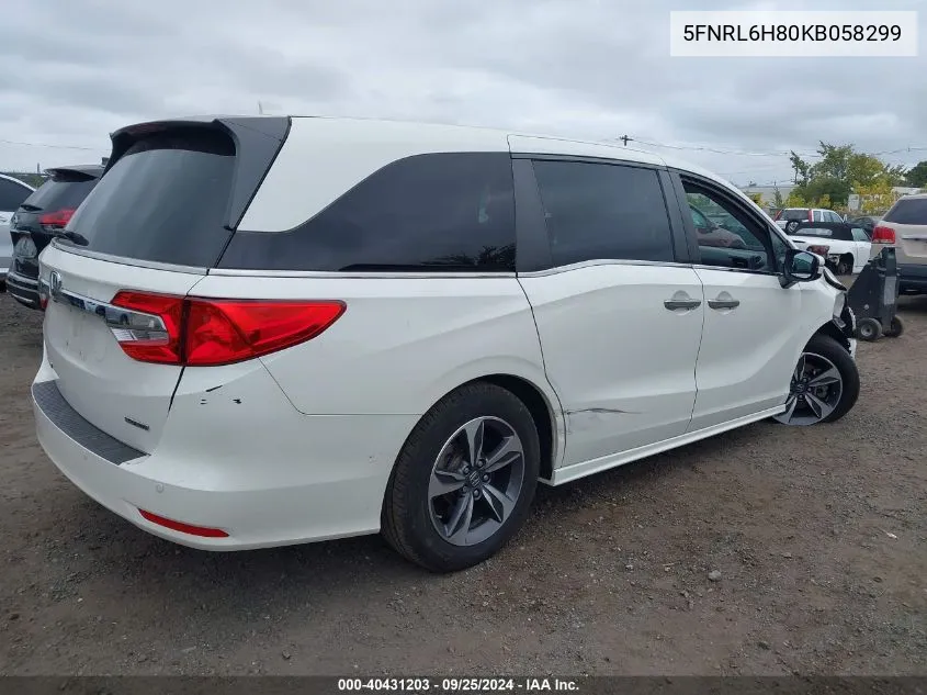 2019 Honda Odyssey Touring VIN: 5FNRL6H80KB058299 Lot: 40431203