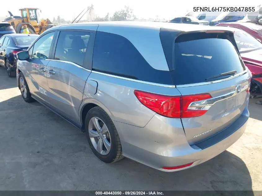 5FNRL6H75KB047855 2019 Honda Odyssey Ex-L