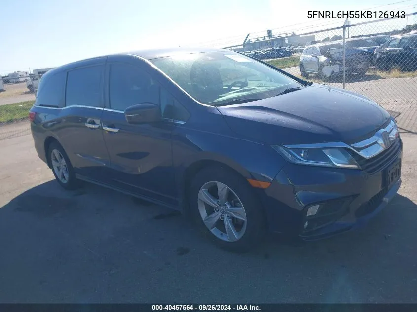 2019 Honda Odyssey Ex VIN: 5FNRL6H55KB126943 Lot: 40457564