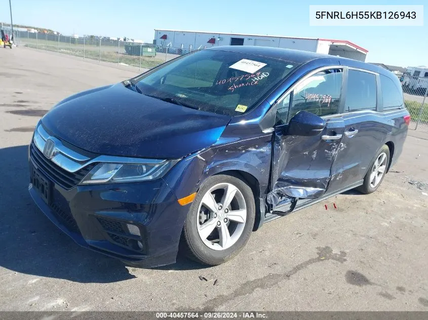 2019 Honda Odyssey Ex VIN: 5FNRL6H55KB126943 Lot: 40457564