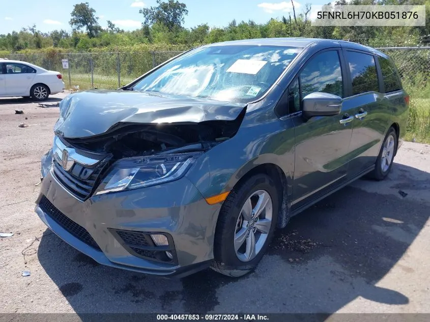 2019 Honda Odyssey Ex-L VIN: 5FNRL6H70KB051876 Lot: 40457853