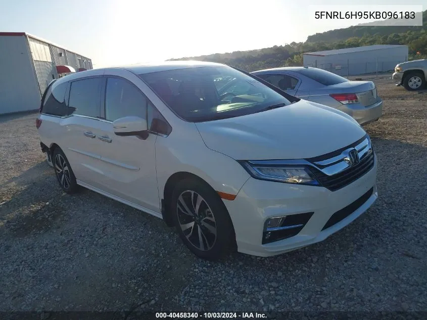 2019 Honda Odyssey Elite VIN: 5FNRL6H95KB096183 Lot: 40458340