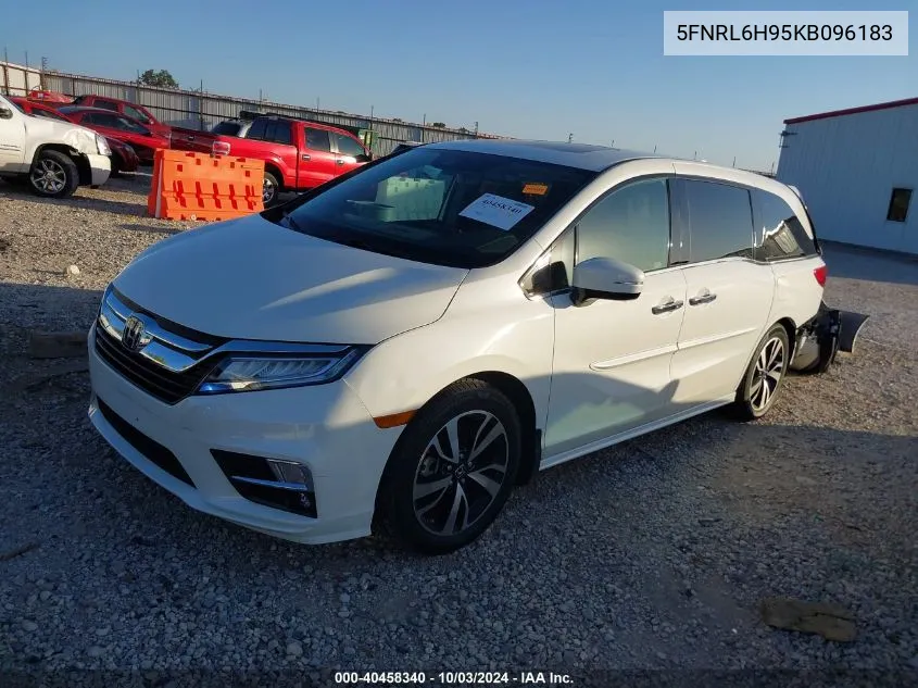 2019 Honda Odyssey Elite VIN: 5FNRL6H95KB096183 Lot: 40458340