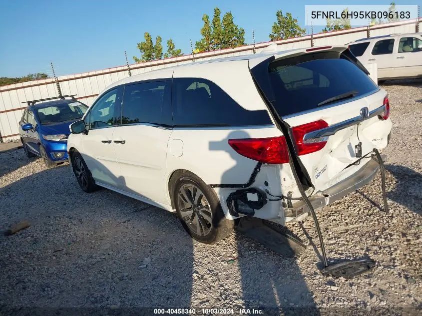 2019 Honda Odyssey Elite VIN: 5FNRL6H95KB096183 Lot: 40458340