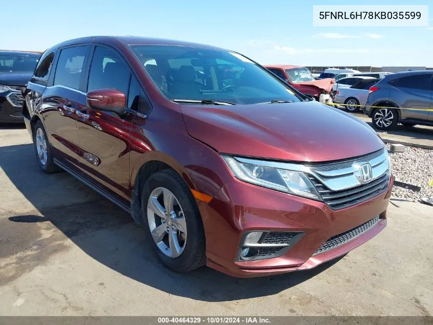 2019 Honda Odyssey Exl VIN: 5FNRL6H78KB035599 Lot: 40464329