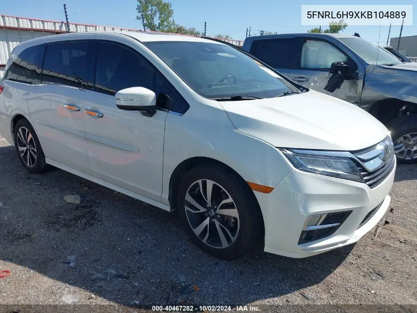 2019 Honda Odyssey Elite VIN: 5FNRL6H9XKB104889 Lot: 40467282