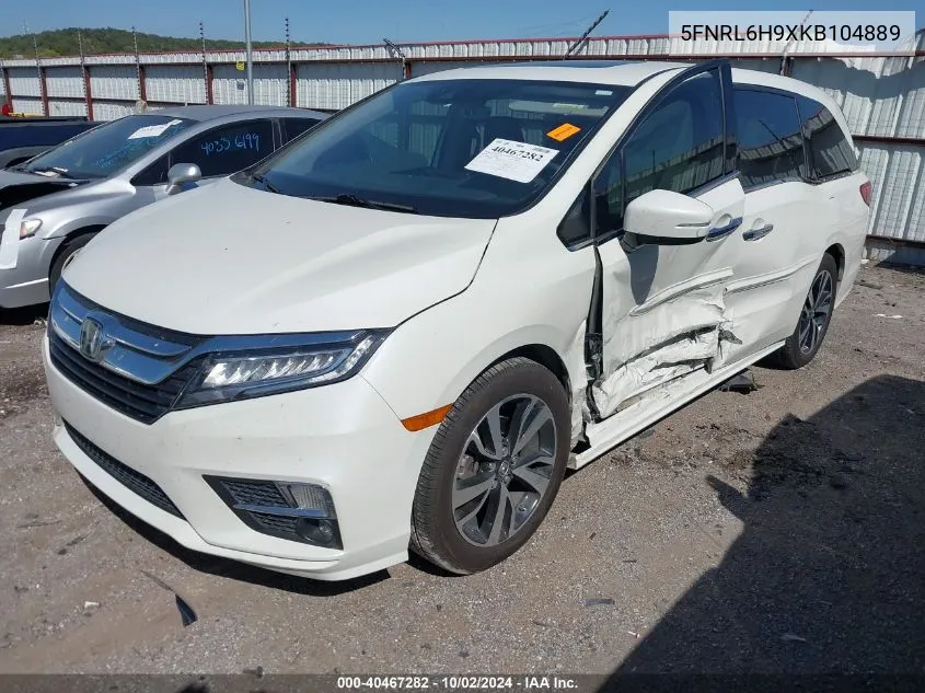 2019 Honda Odyssey Elite VIN: 5FNRL6H9XKB104889 Lot: 40467282