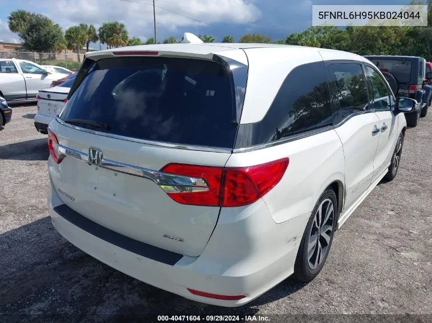 5FNRL6H95KB024044 2019 Honda Odyssey Elite