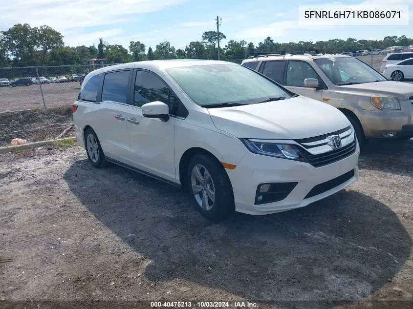 2019 Honda Odyssey Ex-L VIN: 5FNRL6H71KB086071 Lot: 40475213