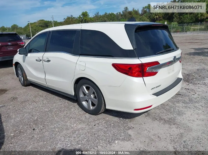 5FNRL6H71KB086071 2019 Honda Odyssey Ex-L