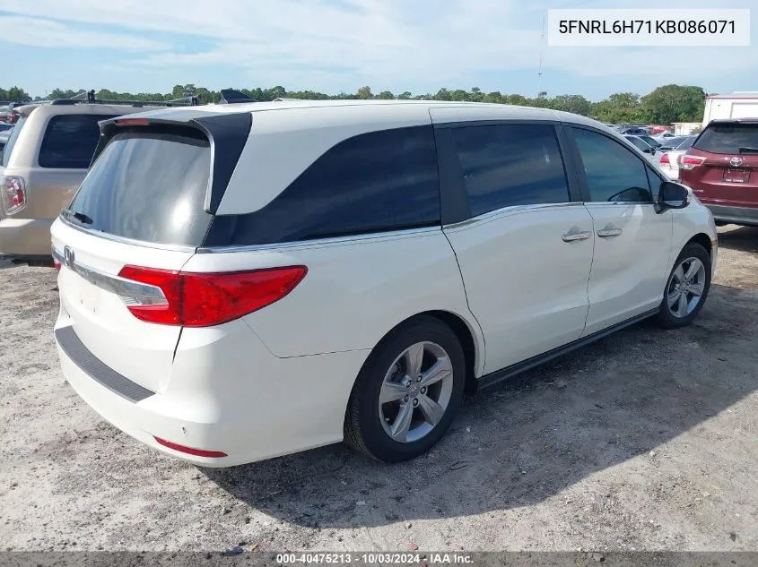 5FNRL6H71KB086071 2019 Honda Odyssey Ex-L