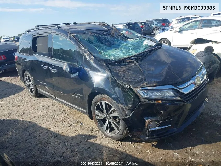 2019 Honda Odyssey Elite VIN: 5FNRL6H98KB033885 Lot: 40532224