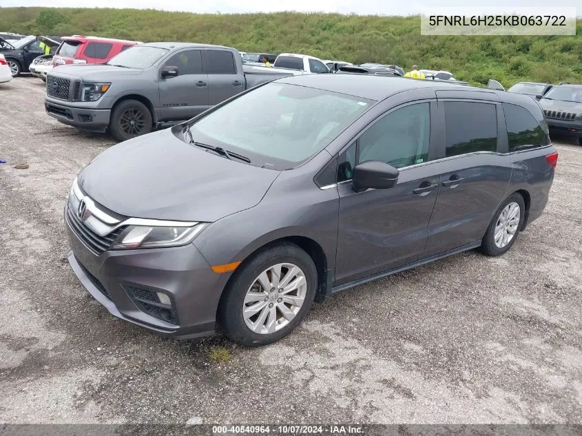 2019 Honda Odyssey Lx VIN: 5FNRL6H25KB063722 Lot: 40540964