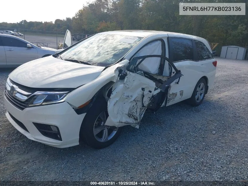 2019 Honda Odyssey Ex-L VIN: 5FNRL6H77KB023136 Lot: 40620181