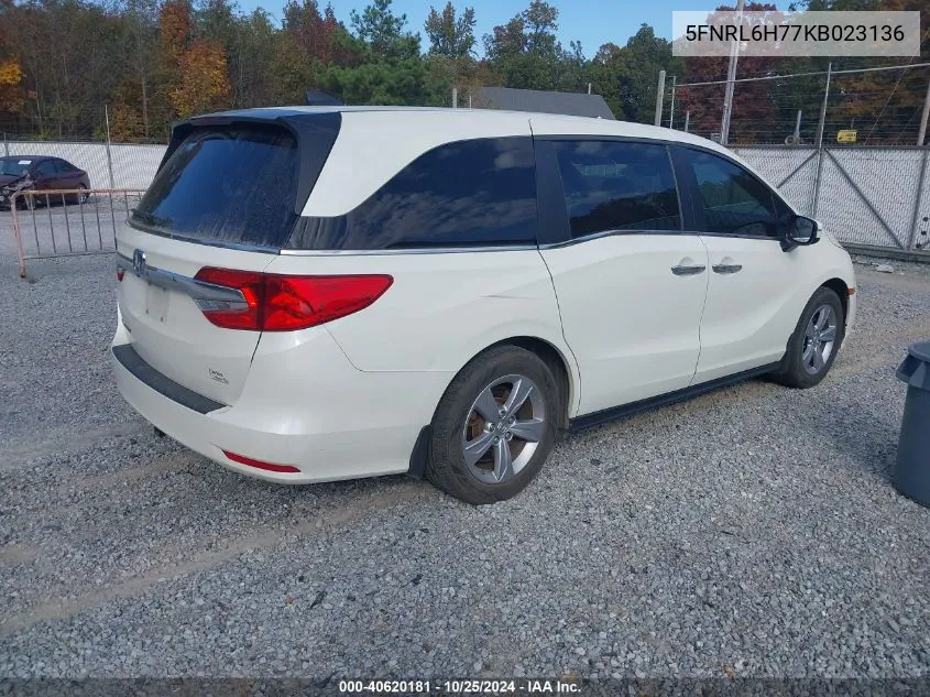 2019 Honda Odyssey Ex-L VIN: 5FNRL6H77KB023136 Lot: 40620181