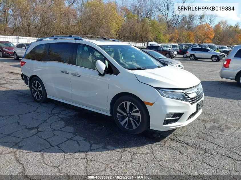 2019 Honda Odyssey Elite VIN: 5FNRL6H99KB019834 Lot: 40693672