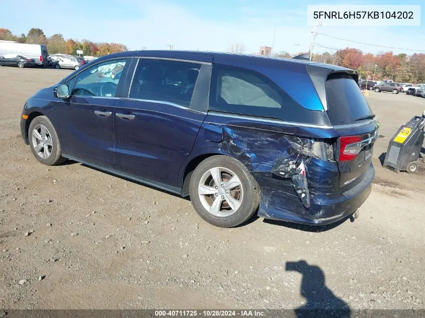 2019 Honda Odyssey Ex VIN: 5FNRL6H57KB104202 Lot: 40711725